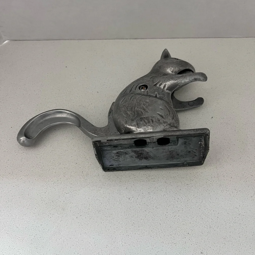 Vintage‎ Aluminum Cast Squirrel Nutcracker Whimsical 6.25